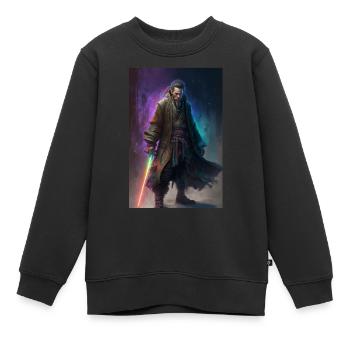 Sabre laser - Sweat Premium enfant bio - noir - Devant - AI Model Kid Female (0cm)