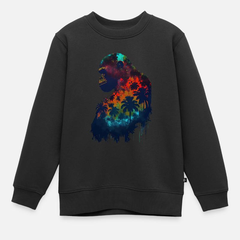 THE WILDLIFE KINGS - Le Roi des singes 1 (Forme) - Sweat Premium enfant bio - noir