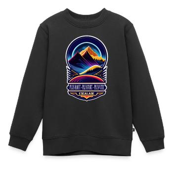 escalade - plus haut, plus vite, plus fort - Sweat Premium enfant bio - noir - Devant - AI Model Kid Female (0cm)