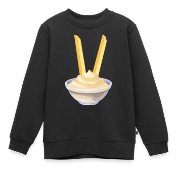 Délicieuse mayonnaise | Mayo avec frites | Drôle - Sweat Premium enfant bio - noir - Devant - AI Model Kid Female (0cm)