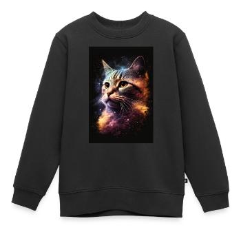 Cat Galaxy Space Space Étoiles froides - Sweat Premium enfant bio - noir - Devant - AI Model Kid Female (0cm)