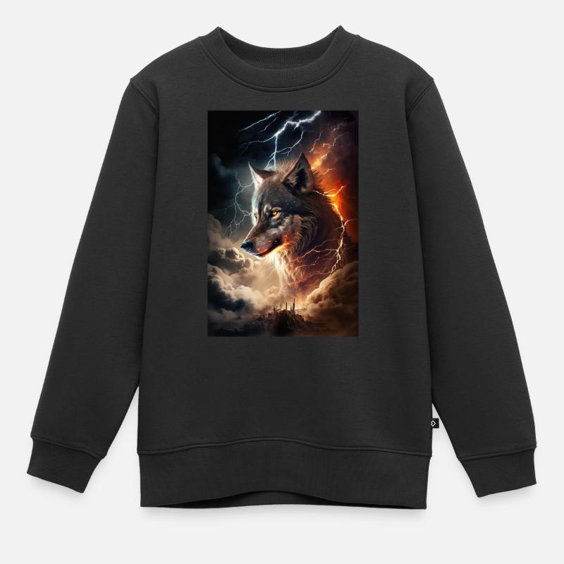 Wolf Blitz Thunder Epic Cool Epic Wolves - Sweat Premium enfant bio - noir