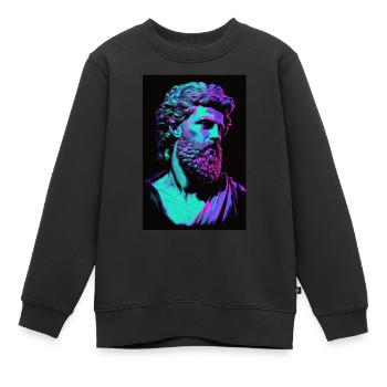 Portrait Zeus Epictetus Antike Rom Griechenland - Kinder Premium Organic Sweatshirt - Schwarz - Vorne - AI Model Kid Female (0cm)