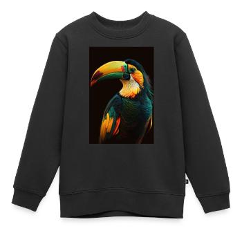 Tukan Vogel Schnabel Spechtvögel - Kinder Premium Organic Sweatshirt - Schwarz - Vorne - AI Model Kid Female (0cm)