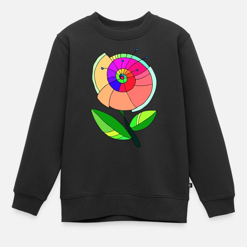Fleur - Sweat Premium enfant bio - noir