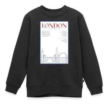 London - Kinder Premium Organic Sweatshirt - Schwarz - Vorne - AI Model Kid Female (0cm)