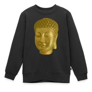 Buddha Gold - Kinder Premium Organic Sweatshirt - Schwarz - Vorne - AI Model Kid Female (0cm)
