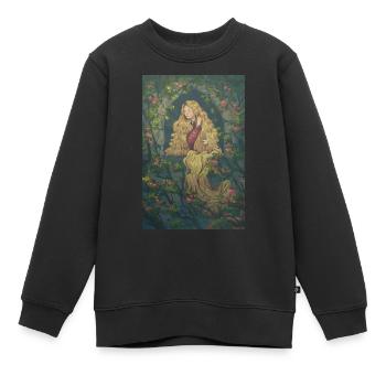 Raiponce et Roses rouges - Sweat Premium enfant bio - noir - Devant - AI Model Kid Female (0cm)