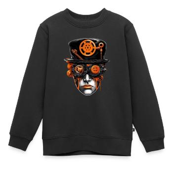 Steampunk Droog - Kids Premium Organic Sweatshirt - black - Front - AI Model Kid Female (0cm)