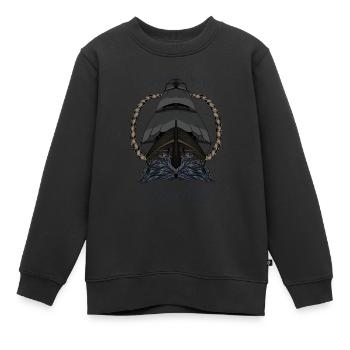 Schiff - Kinder Premium Organic Sweatshirt - Schwarz - Vorne - AI Model Kid Female (0cm)