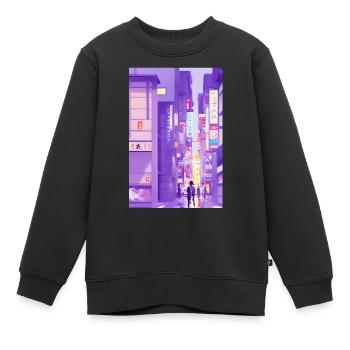 Tokio-Landschaft - Kinder Premium Organic Sweatshirt - Schwarz - Vorne - AI Model Kid Female (0cm)