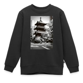 Tokio-Landschaft - Kinder Premium Organic Sweatshirt - Schwarz - Vorne - AI Model Kid Female (0cm)