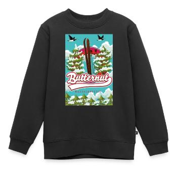 Affiche de ski Butternut massachusetts - Sweat Premium enfant bio - noir - Devant - AI Model Kid Female (0cm)