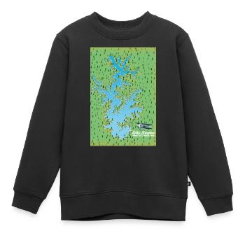 Carte rétro du lac Norman Caroline du Sud - Sweat Premium enfant bio - noir - Devant - AI Model Kid Female (0cm)