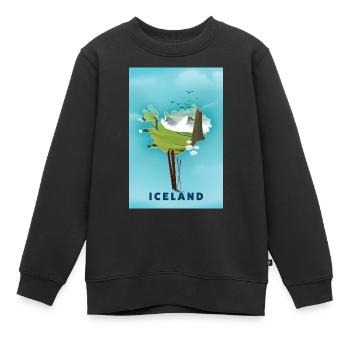 Carte de l’Islande carte de ski - Sweat Premium enfant bio - noir - Devant - AI Model Kid Female (0cm)