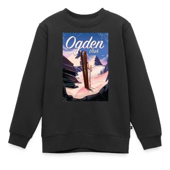 Affiche de ski Ogden Utah - Sweat Premium enfant bio - noir - Devant - AI Model Kid Female (0cm)