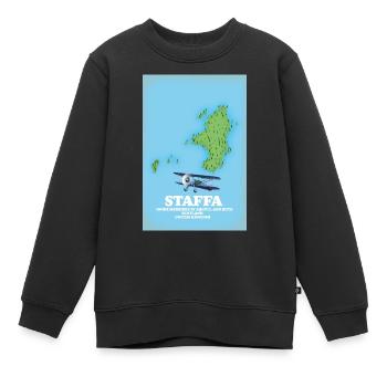 Carte de Staffa Scotland - Sweat Premium enfant bio - noir - Devant - AI Model Kid Female (0cm)