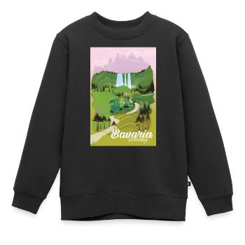 Affiche de voyage Braveria Allemagne - Sweat Premium enfant bio - noir - Devant - AI Model Kid Female (0cm)