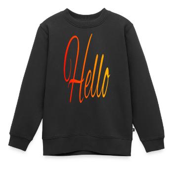 Hallo - Kinder Premium Organic Sweatshirt - Schwarz - Vorne - AI Model Kid Female (0cm)