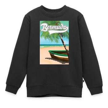 Affiche vacances aux Bermudes - Sweat Premium enfant bio - noir - Devant - AI Model Kid Female (0cm)