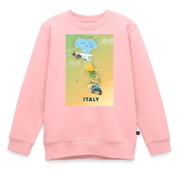 Carte de voyage Italie - Sweat Premium enfant bio - rose - Devant - AI Model Kid Female (0cm)