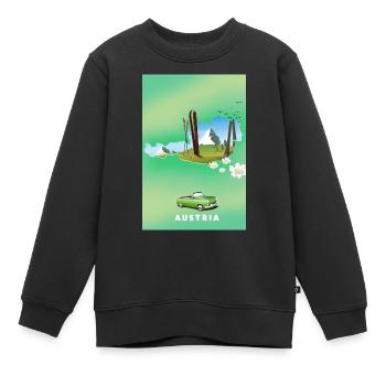 Österreich Skiplakat - Kinder Premium Organic Sweatshirt - Schwarz - Vorne - AI Model Kid Female (0cm)