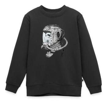 Alter Weltraumhelm einfarbig - Kinder Premium Organic Sweatshirt - Schwarz - Vorne - AI Model Kid Female (0cm)