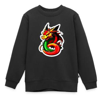 Drache - Kinder Premium Organic Sweatshirt - Schwarz - Vorne - AI Model Kid Female (0cm)