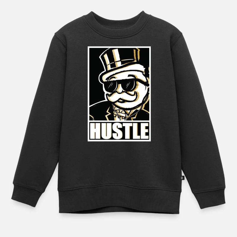 Monopoly Hustle Avec Mr. Monopoly - Sweat Premium enfant bio - noir