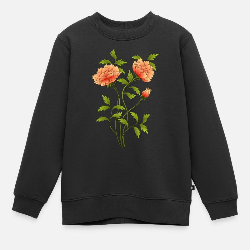 Blumen - Kinder Premium Organic Sweatshirt - Schwarz