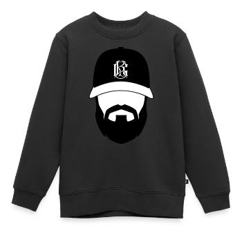 Mann mit Bart mit Logo - Kinder Premium Organic Sweatshirt - Schwarz - Vorne - AI Model Kid Female (0cm)