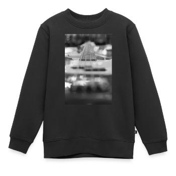 guitare - Sweat Premium enfant bio - noir - Devant - AI Model Kid Female (0cm)