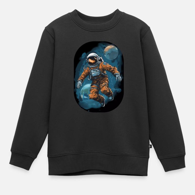 Space Man - Kids Premium Organic Sweatshirt - black