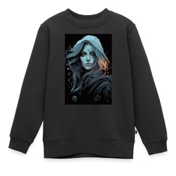 Dunkler Stil - Kinder Premium Organic Sweatshirt - Schwarz - Vorne - AI Model Kid Female (0cm)