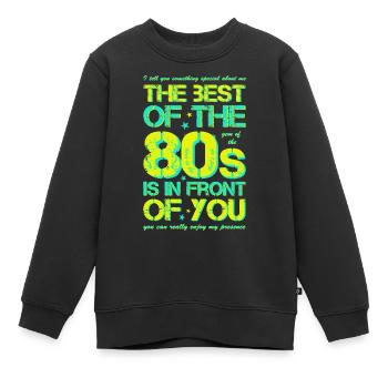 80s Achtziger Jahre 80er - Kinder Premium Organic Sweatshirt - Schwarz - Vorne - AI Model Kid Female (0cm)
