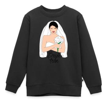 bride tribe schwarz 2 - Kinder Premium Organic Sweatshirt - Schwarz - Vorne - AI Model Kid Female (0cm)