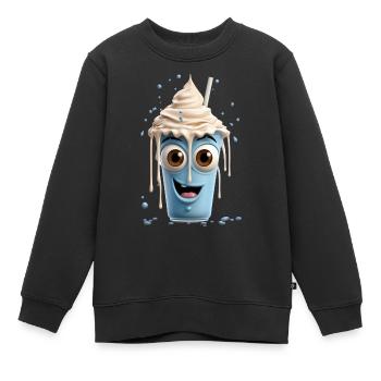 Milkshake amusant - Sweat Premium enfant bio - noir - Devant - AI Model Kid Female (0cm)