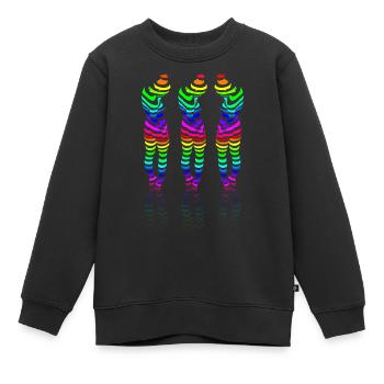 CSD 3girl friends lbgtq+ gay regenbogen party lesb - Kinder Premium Organic Sweatshirt - Schwarz - Vorne - AI Model Kid Female (0cm)