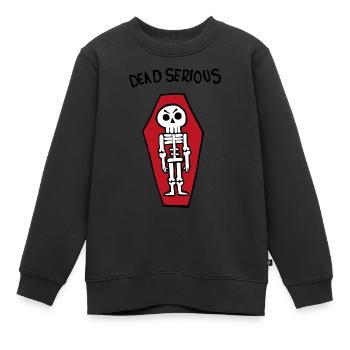 Squelette mort sérieux dans un cercueil - Sweat Premium enfant bio - noir - Devant - AI Model Kid Female (0cm)