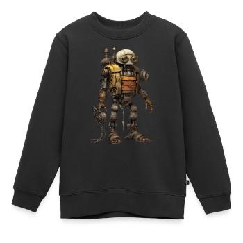 Roboter - Kinder Premium Organic Sweatshirt - Schwarz - Vorne - AI Model Kid Female (0cm)
