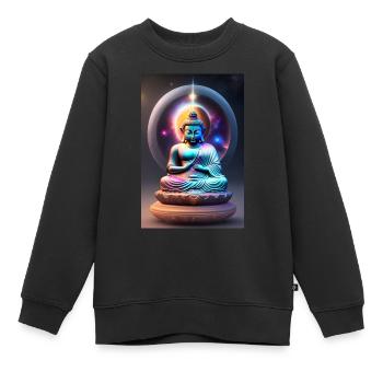 bouda magique - Sweat Premium enfant bio - noir - Devant - AI Model Kid Female (0cm)