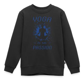YOGA, Spruch für Yogis, Yoga Geschenk - Kinder Premium Organic Sweatshirt - Schwarz - Vorne - AI Model Kid Female (0cm)