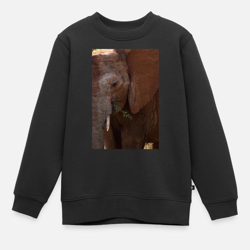 Éléphant - Sweat Premium enfant bio - noir