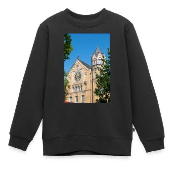 bâtiment historique école secondaire Ratsgymnasium - Sweat Premium enfant bio - noir - Devant - AI Model Kid Female (0cm)