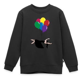 Balloon - Sweat Premium enfant bio - noir - Devant - AI Model Kid Female (0cm)