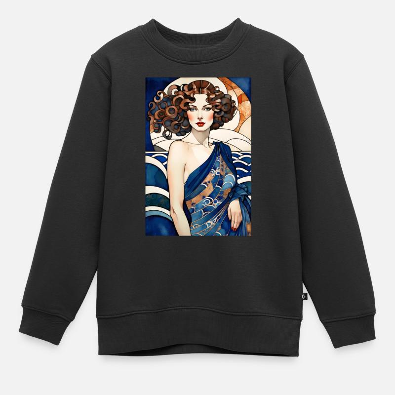 Art Déco 3 - Sweat Premium enfant bio - noir