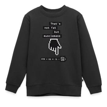 musclemass formula - Kids Premium Organic Sweatshirt - black - Front - AI Model Kid Female (0cm)