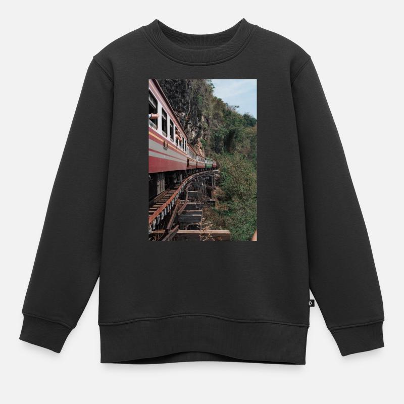 train, train - Kids Premium Organic Sweatshirt - black