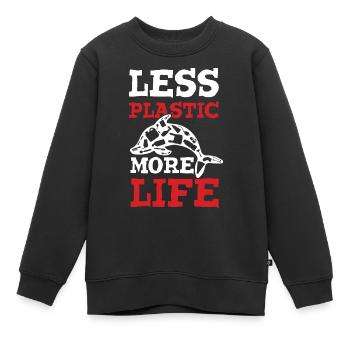 plastik save the ocean - Kinder Premium Organic Sweatshirt - Schwarz - Vorne - AI Model Kid Female (0cm)