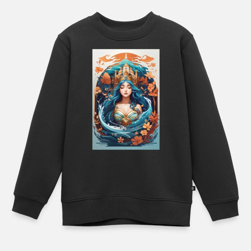 Amphitrite déesse de la mer - Sweat Premium enfant bio - noir